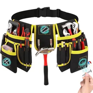 Multifunctional Tool Bag, Sling Tool Bag, Tool Storage Bag, Tool Organizing Bag, Adjustable Waist Tool Bag with 26 Pockets, Tool Pouch, Tool Organizer for Electrician & Carpenter, Perfect Work Bag for Craftsman & Father's Day Gift