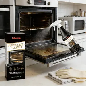 Jakehoe Oven Grill Cleaner 237ml Greasy Cleaning Spray Household Kitchen Grease and Stain Removal Convenient Cleaning Takes Effect Quickly Safe for Heating Elements Without Irritating Odor