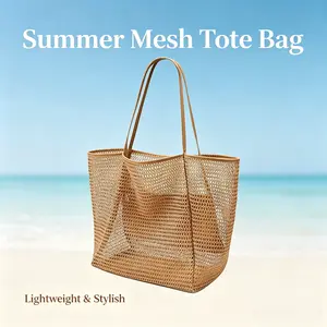 Beach Bag | Large Capacity Mesh Beach Bag, Summer Beach Bag, 1 PCS Folding Shoulder Tote, Suitable for Home and Outdoor Use #summervibes