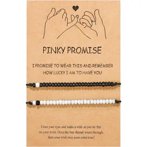 Matching Couple Bracelets – Pinky Promise Relationship Gift for Boyfriend or Girlfriend