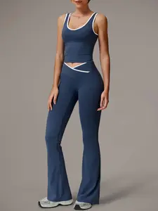 Women's Sporty Two-Piece Set, High-Waisted Seamless Waistband, Butt Lifting Design, Comfortable Fit, All Seasons, Soft Fabric, Soft Stretch Activewear