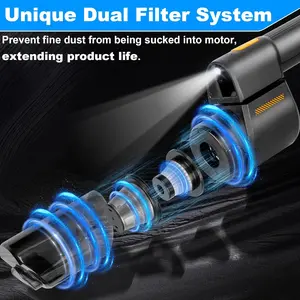 Handheld Vacuum Cordless Car Vacuum With Strong Suction Car Rechargeable 180 Foldable Inflator Portable Suction Low Noise