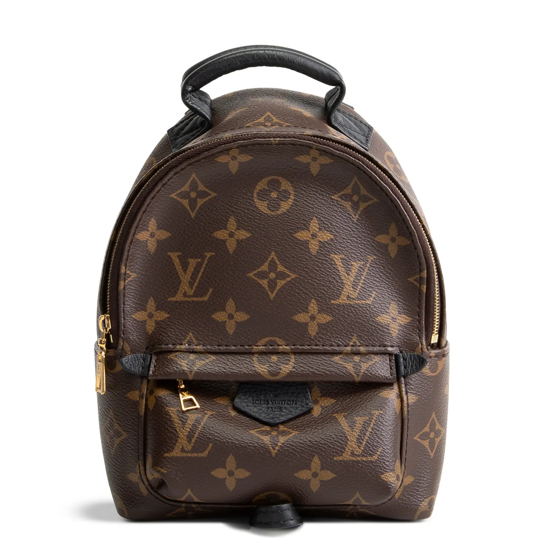 Pre-owned Louis Vuitton Coated Canvas with Leather Trim Backpacks Palm Springs Mini Backpack Monogram