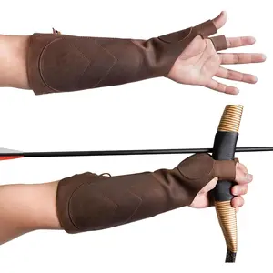 Leather Archery Arm Guard for Men, Women & Youth, Protective Bracer, Full Grain Leather Forearm Protection, Wrist Arm Bracer for Archers, Durable Bow Archery Sleeve Arm Guards