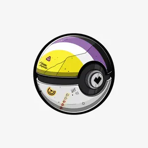 Nonbinary Pokeball Sticker