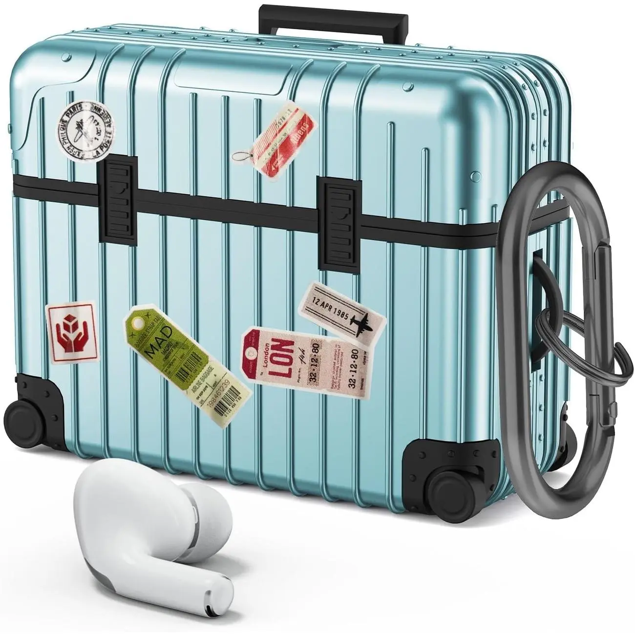 Cute AirPods Pro 2nd/1st Gen Case: Stylish Suitcase Design, Protective Hard Cover with Keychain -  AirPods Pro Case Headphone Audio