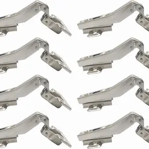 LIKERAINY 45 Degree Hinge Ø 35mm Without Damper for Special Corner Door Hinges for Cabinet Cupboard Wardrobe Folding Angular Doors Pack of 8