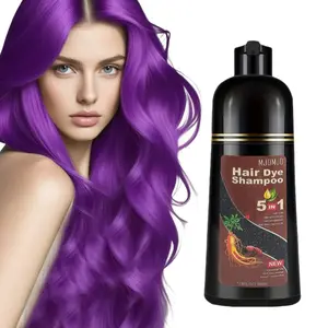 Hair Dye shampool,5 In 1 PPurple Color Shampoo Hair Dye For Refresh Hair Instant Herbal Coloring Shampoo For Women&Men -Tintes Para El Cabello Profesional,500ML,Haircare， Easy at-home use