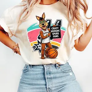 Crazy Hispanic Spurs Fan T-Shirt,Sweatshirt Basketball Team Pride, Retro Graphic