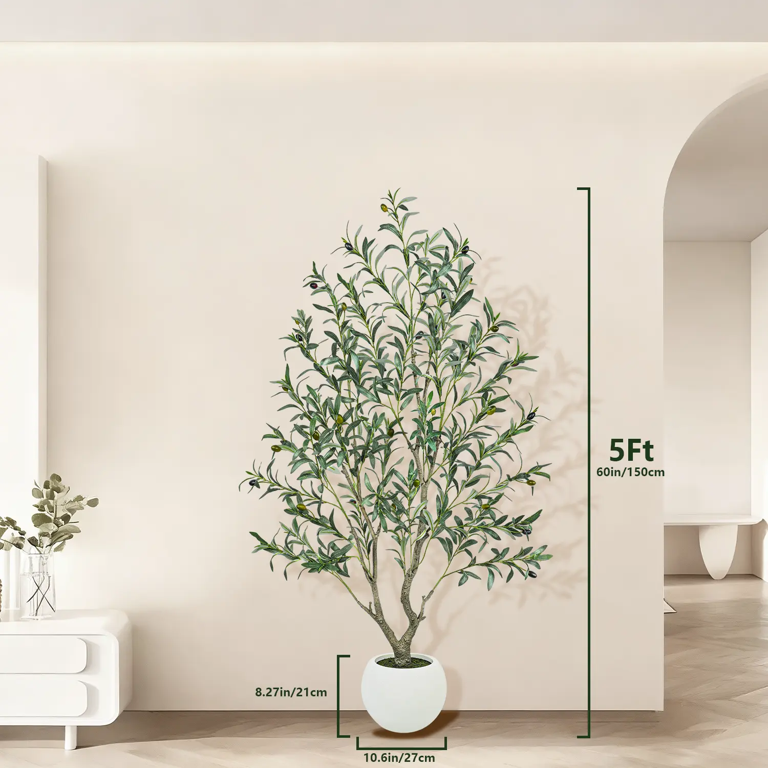 5 FT With white pot