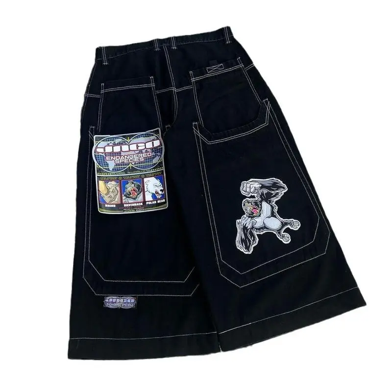 Cross-Border New American Hip-Hop Skateboard Loose Wide-Leg Jeans for Teen Boys – High Street Trendy Printed Casual Denim Pants