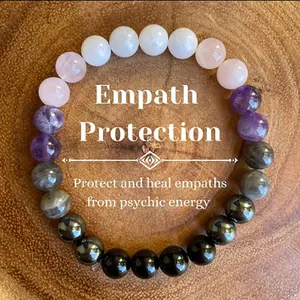 Empath Protection Bracelet Protect And Heal Empaths From Psychic Energy Healing Crystal Bead Gorgeous Stone Gemstone Jewelry Energy Healing Love Girlfriend Boyfriend Souvenir Valentine Mother Anniversary New Year Christmas Halloween Birthday Gift