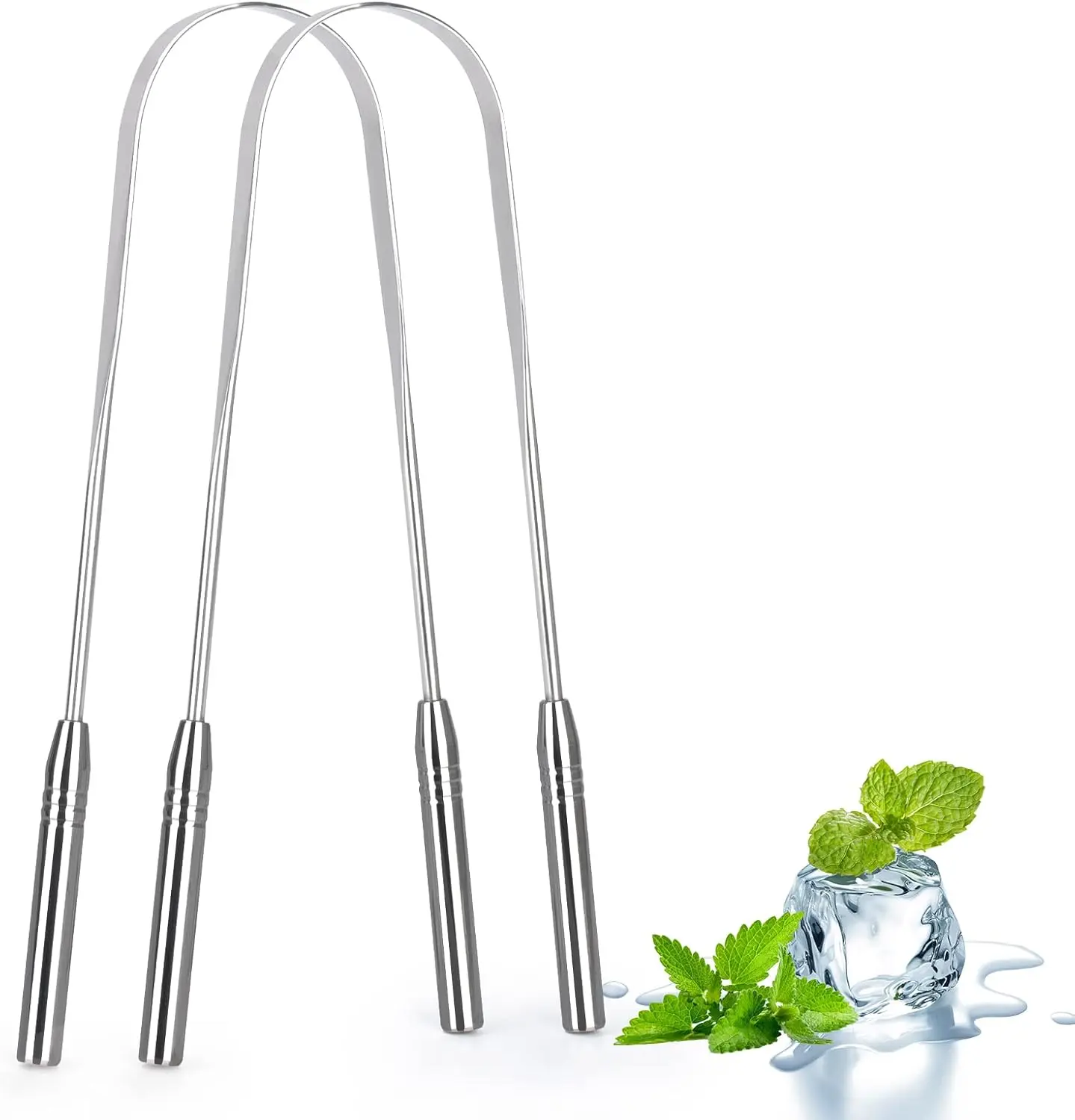 2 Pack U-Shape Stainless Steel Tongue Scraper for Adults – Tongue Cleaner Tool Oral Daily Gentle