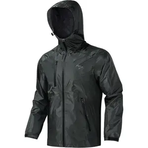 【RODEEL】715 Waterproof Jacket Men Lightweight Breathable Full Zip Hooded Rainwear Durable Rain Coat Weatherproof Windbreaker For Outdoor Sports Hiking Camping Fishing Boating Construction Roofing Landscaping Gardening Workwear Menswear, Holiday Gift