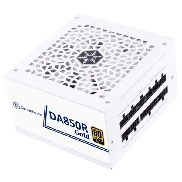 SilverStone Technology DA850R-GMA-WWW 850W Gold 80 Plus ATX 3.0 & PCIe 5.0 Fully Modular White Power Supply, 1x24/20-pin motherboard connector, 150mmx86mmx140mm, 24/7 continuous power output, 471W per L, 70.8A