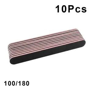 Professional Dual-Sided Nail File Set, 10 Pieces, 100/180 Grit Sandpaper Board, Precision Grinding Tool, Foot Care, Manicure Kit
