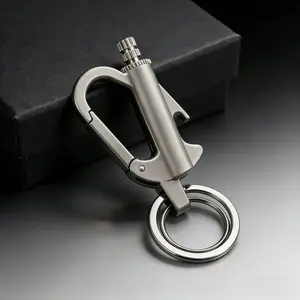 Reusable Permanent Match Lighter Keychain, Multitool Bottle Opener & Emergency Fire Starter, Waterproof Survival Tool for Camping & Adventures, （Kerosene not included）