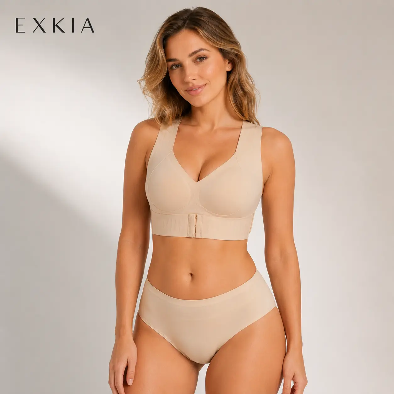 EXKIA Women’s Wireless Sports Bra, Light Support Front Closure Bra with Molded Cups for Yoga, Gym and Daily Training #tiktokshopstockup