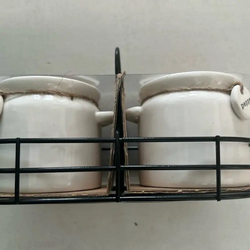 Salt and Pepper Shaker Cups - Ceramic Bottle for Condiments and Drinkware