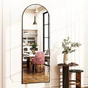 Arched Full Length Floor Mirror 64"x21.1" Full Body Standing Mirror