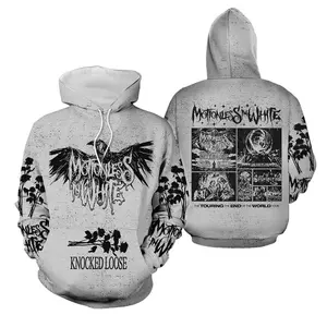 Motionless In White Band Hoodie, Scoring The End Music Graphic, Metalcore Fan Sweatshirt, Unisex Goth Rock Pullover, Alternative Concert Streetwear