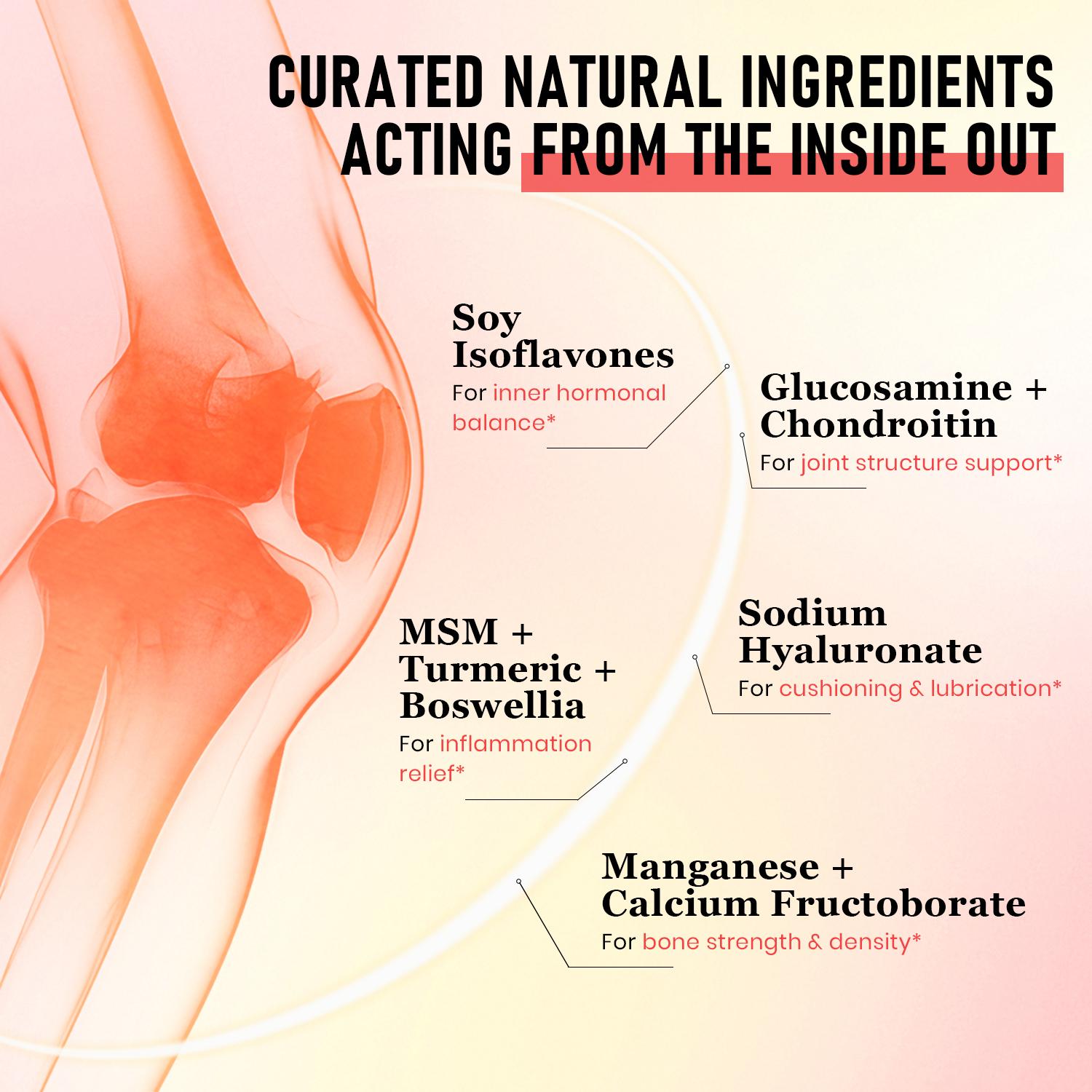 HealthA2Z 9 in 1 Joint Health for Women - 90 Tablets, 30-Day Supply (Pack of 1) - Glucosamine, Chondroitin, MSM, Soy Isoflavones & Turmeric for Female Joint Comfort, Flexibility, Mobility, Bone Health, Mood, Sleep & Hormonal Balance