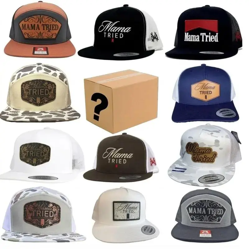 [Buy 1 get 1 FREE ] One Hat Box Sent, Embroidered Hat, Leather Patch, Mama Tried Hat, Hunting Hat, Outdoor Cap Gift Box for Men & Women