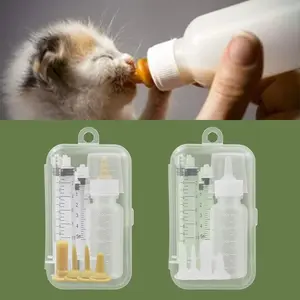 New Pet Feeding Device Set Cat Dog Care Bottle Syringe Suit Newborn Kitten Feeding Breast Device Easy Feeding Puppy Medication