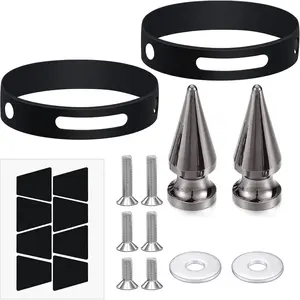 11 Pcs Helmet Band Fire Helmet Accessories Set Fire Band with Tetrahedrons Stickers Spikes Screws Tools for Firefighters or Man