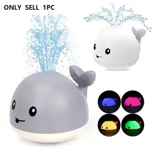 Glowing Whale Shape Sensory Splash Bath Toy for Babies, Non-Charging Requires Aaa Batteries, Unisex Infant Shower Plaything