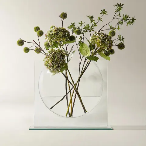 Z Gallerie Futuristic Modern Smooth Glass Ellipse Vase - 24in W x 20in H, Decorative Accent Vase, Abstract-Shaped, Artistic Design, Home Goods, Living Room Decor, Dining Table Centerpiece, Decorative Accent Vases,home decor