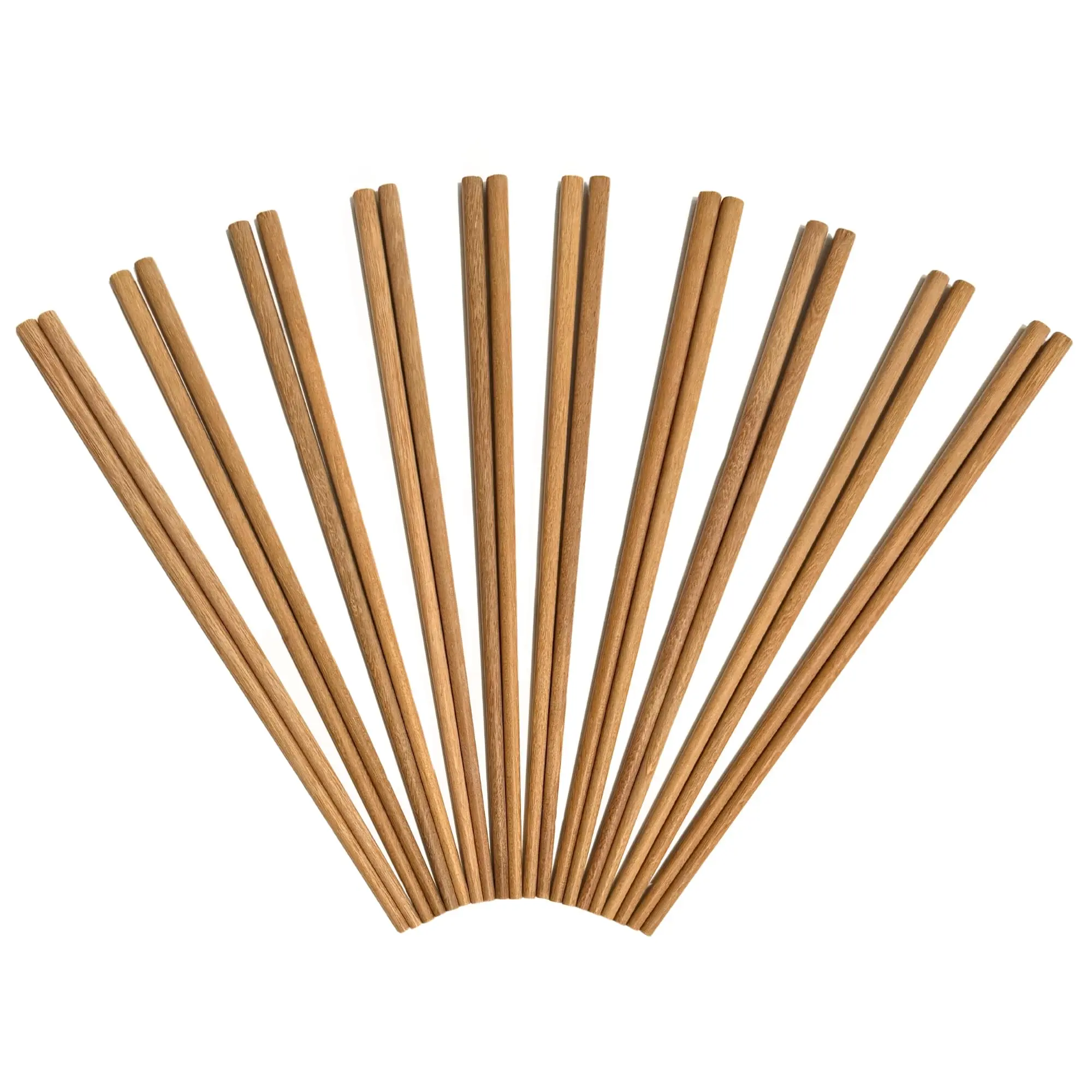 Natural Wooden Chopsticks - 10 Pairs, 9.8 in Sturdy Reusable Dishwasher-Safe Kitchenware Dinnerware, Classic Chinese Healthy Cutlery with Supersmooth Edges for Noodles Meals, Adult, Kids, Festivals, Tableware
