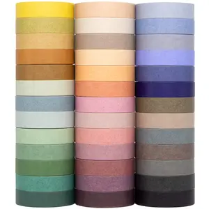 39-Roll Morandi Japanese Washi Paper Tape Set, 10mm Classic Vintage Thin Masking Tape for Journaling, Scrapbooking, Aesthetic DIY Craft Gifts