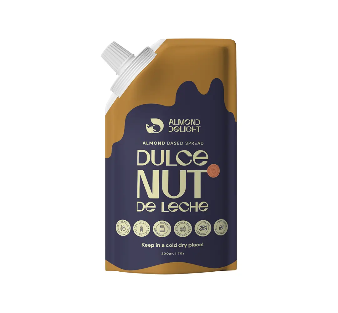 Almond Delight Dulce Nut de Leche - Almond-Based Caramel Spread 200g - Creamy Sweet Flavor for Desserts & Recipes - Versatile Usage