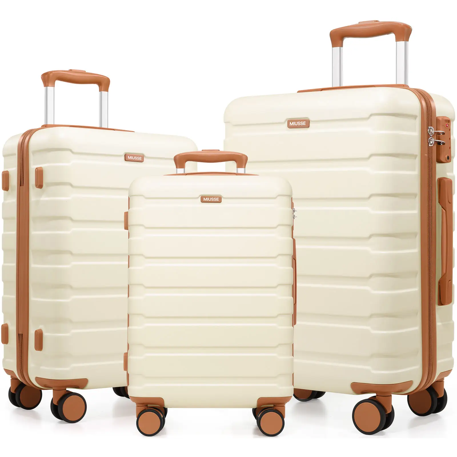 Miusse Luggage 3 Piece Set Suitcase Spinner Hardshell Lightweight TSA Lock Travel Durable Materials Easy Carry Luggage Sets Luggage TikTokShopBacktoSc