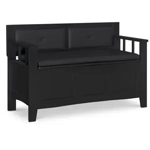 Linon Home Cason Padded Storage Bench W/ Back &Arm Rests