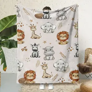 Adorable Safari Animal Blanket | Ultra Soft Cozy | Perfect for Kids Room Decor