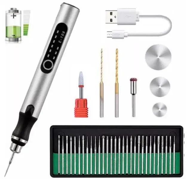 Cordless Rotary Tool Kit - Engraver Pen with 37 Bits - Mini Die Grinder for Wood, Glass, Jewelry & DIY Crafts set
