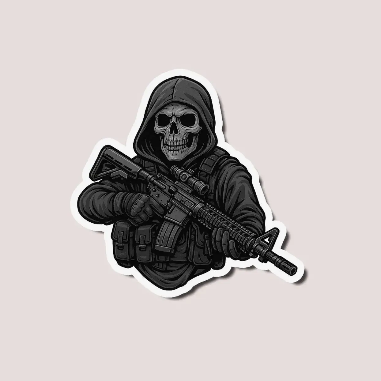 Grim Reaper Dad Sticker, Tactical Skull Soldier Decal for Military Fathers, Badass Father’s Day Gift for Army Dads, Laptop Water Bottle Decal Sticker