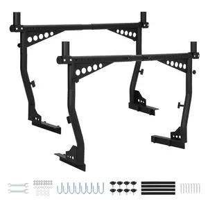 Universal Truck Ladder Rack - Heavy-Duty Adjustable Steel Pickup Bed Rack with 1000 Lbs Capacity, No-Drill, for F150 Silverado RAM Tacoma, Kayak, Lumber & Roof Tent