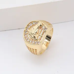 Horse Rings 14k Gold Plated Horse Shoe Men Ring