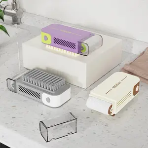 1 Piece Multifunctional Soap Foaming Storage Box High Elastic Soap Box Portable Creative Laundry Hands-Free with Brush Roller Soap Storage Box Household Non-Slip Drain Soap Box