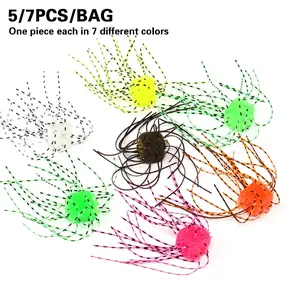 5/7 Pieces Handcrafted Soft Worm Lure Bait Set, Fishing Lures Kit, 4g Weight Slow-Sinking PVC Rubber Lures for Bass Fishing, Outdoor Fishing Gear