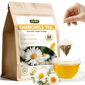 HIIHONE Chamomile Tea Bags, 50 Count, Chamomile Flower Herbal Tea with Sugar-Free, Caffeine-Free, organic, Hand Made