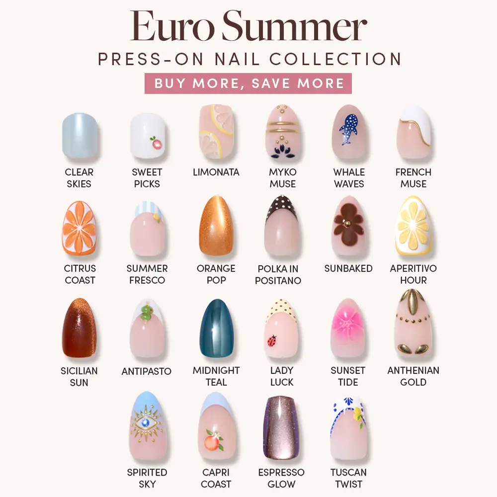 Glamnetic Euro Summer Press-On Nail Collection Glamnetic Euro Summer Press-On Nail Collection