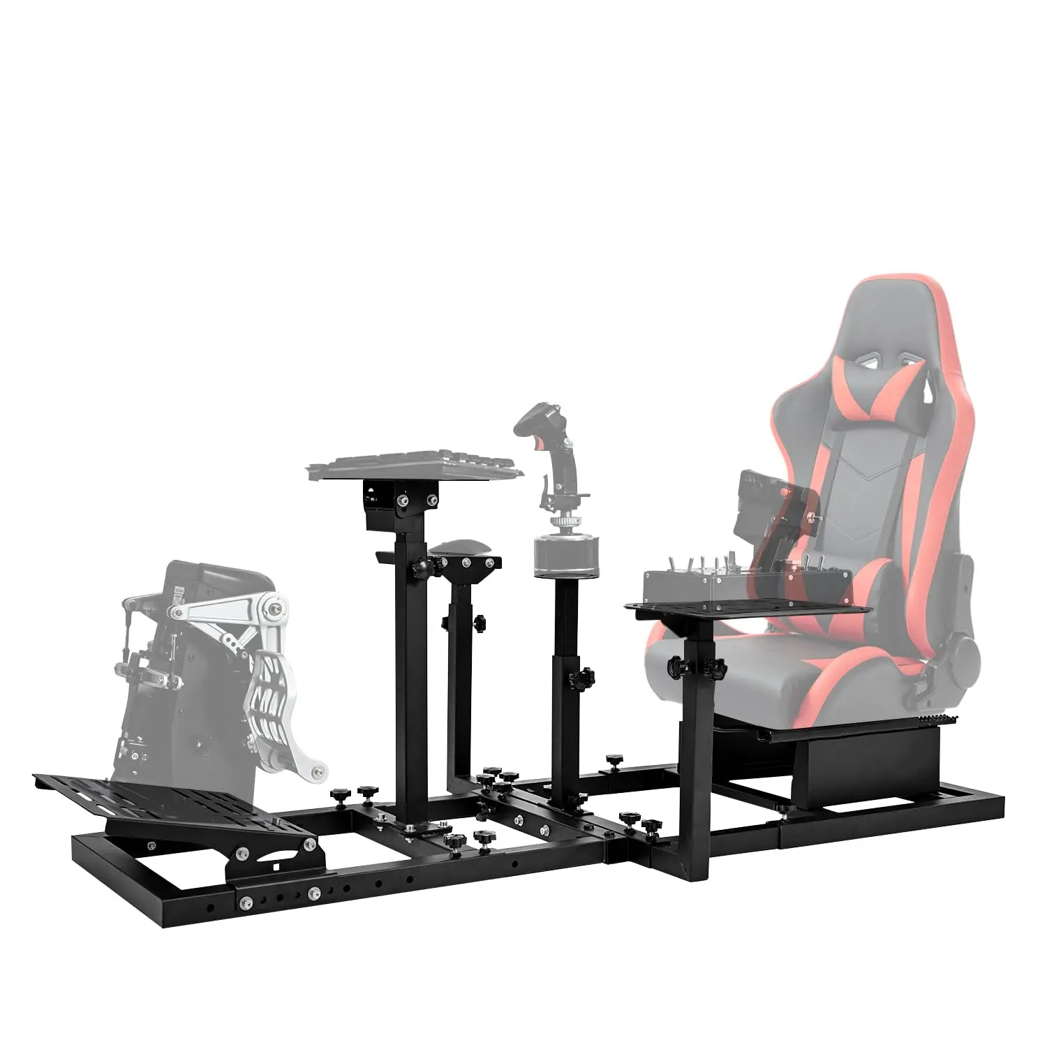 Supllueer Racing Flight Simulator Cockpit Adjustable Fit for Thrustmaster Hotas Warthog T300 Logitech X52 PRO G920 G923 Fanatec Racing Wheel Stand Without Seat Wheel Pedal Throttle Joystick Keyboard, Racing Simulator Cockpit Mounts, Brackets & Stands, Ass