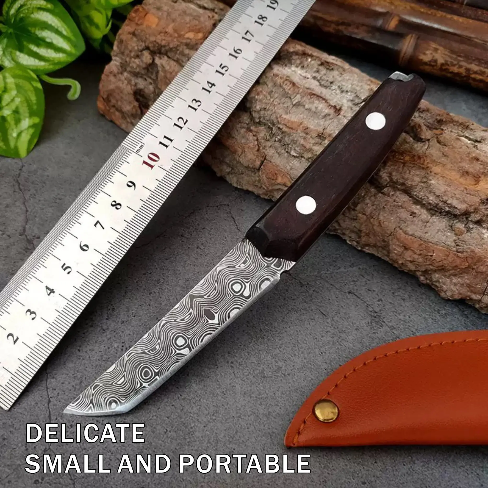【TikTokShop Holiday Haul】Upgraded Serbian Chef Knife Bundle SmallMeat Cleaver Knife with Leather Sheath andGift Box Blade Knives Steel steak knife withwooden handle-Perfect Gift/Christmas Gift! Stainless