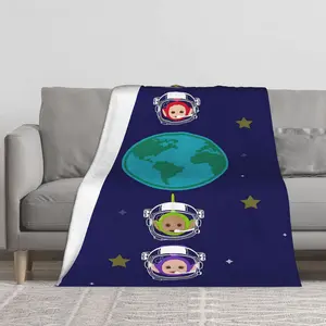 This Teletubbies design flannel blanket, blanket is suitable for nap, leisure, travel, suitable for sofa, bed, car, office, camping and travel, suitable for all seasons, travel blanket, camping blanket, multi-function throwing