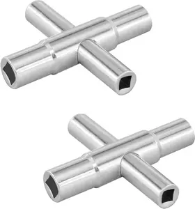 GJANSH 2pcs 4 Way Sillcock Key Set 1/4", 9/32", 5/16", 11/32 Steel Sillcock Water Key hose bib key for Valve Faucet Cabinet Opening Key and Spigots fathersdaygift