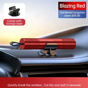 Car Escape Tool - Hidden-Tip Glass Breaker & Seatbelt Cutter, Works Underwater, Compact Emergency Hammer for Vehicle Safety